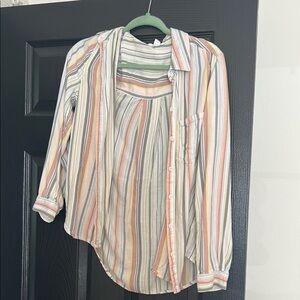 Striped Button-Up Shirt